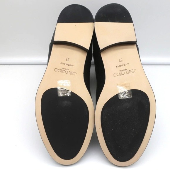 Jimmy Choo Marco Flat Ankle Boots Black Studded Leather Size 37 NEW - Picture 10 of 10